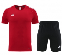 Adi Red Soccer Short-Sleeves Tracksuit-LH