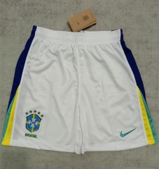 2024-2025 Brazil Away White Thailand Soccer Shorts