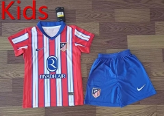 2024-2025 Atletico Madrid Home Red&White Youth/Kids Soccer Uniform-709