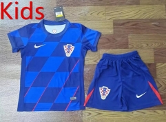 2024-2025 Croatia Away Blue Kids/Youth Soccer Uniform-709