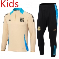 2024-2025 Argentina Beige Kids/Youth Soccer Tracksuit-411