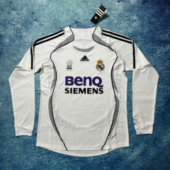 Retro Version 06-07 Real Madrid Home White LS Thailand Soccer Jersey AAA-6590