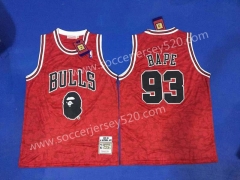 Bape Chicago Bulls #93 Red NBA Jersey