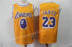 Bape Los Angeles lakers #23 Yellow NBA Jersey