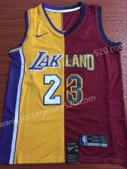 Los Angeles lakers #23 Split Version Yellow&Red NBA Jersey
