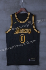 Los Angeles lakers Black Round Collar NBA Jersey