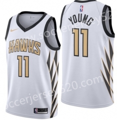 Atlanta Hawks #11 City Version White NBA Jersey