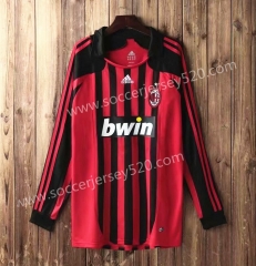 2006-2007 AC milan Home Red&Black LS Thailand Soccer Jersey AAA-SL