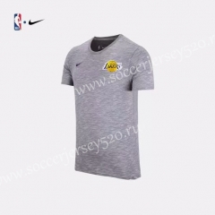 Los Angeles lakers NBA Gray Cotton T Jersey
