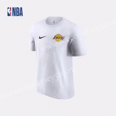 Los Angeles lakers NBA White Cotton T Jersey