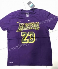 Los Angeles lakers NBA Purple #23 Cotton T Jersey-CS