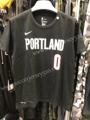 Portland Trail Blazers NBA Black #0 Cotton T Jersey-CS