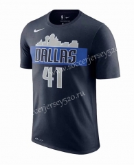 Dallas Mavericks NBA Dark Blue #41 Cotton T Jersey-CS