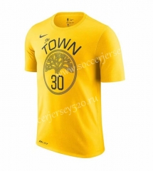 Golden State Warriors NBA Yellow #30 Cotton T Jersey-CS