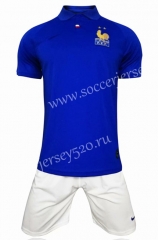 100th Anniversary Edition France  Home  Blue Soccer Uniform
