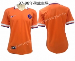 1997-1998 Retro Version Netherlands Home Orange Thailand Soccer Jersey AAA