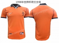 1998 World Cup Netherlands Home Orange Thailand Soccer Jersey AAA