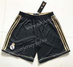 2011-2012 Real Madrid Golden Rim Black Retro Version Thailand Soccer Shorts-SL