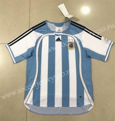 Retro Version 2006 Argentina Home Blue and White Thailand Soccer Jersey AAA-510