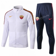 2019-2020 Roma White High Collar Thailand Soccer Jacket Uniform-815