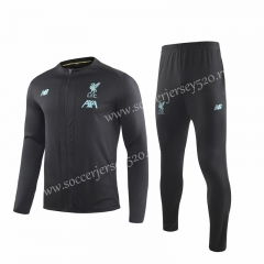 2019-2020 Liverpool Black High Collar Black Thailand Soccer Jacket Uniform-GDP
