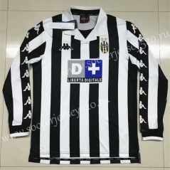 Retro Version 1999-2000 Juventus Home Black&White LS Thailand Soccer Jersey AAA-SL