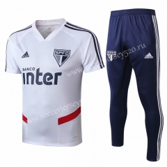 2019-2020 Sao Paulo Futebol White Thailand Short Sleeve Soccer Tracksuit-815