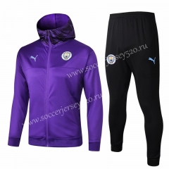 2019-2020 Manchester City Purple Thailand Soccer Jacket Uniform With Hat-815