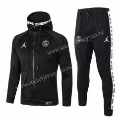 2019-2020 Jordan Paris SG Black Thailand Soccer Jacket Unifrom With Hat-815