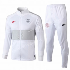 2019-2020 Paris SG White High Collar Thailand Soccer Jacket Uniform-815