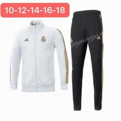 2019-2020 Real Madrid White Kids/Youth Soccer Jacket Uniform-SL