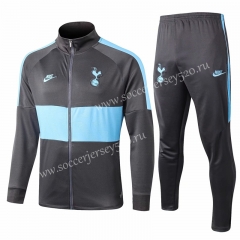 2019-2020 Tottenham Hotspur High Collar Dark Gray Thailand Soccer Jacket Uniform-815