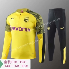 2019-2020 Borussia Dortmund Yellow Kids/Youth Soccer Tracksuit-418