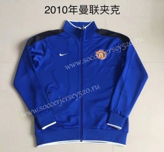 Retro Version 2010 Manchester United Camouflage Blue Thailand Soccer Jacket-AY