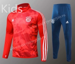 2019-2020 Bayern München Red High Collar Kids/Youth Tracksuit Uniform-418