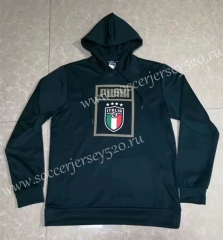 2019-2020 Italy Dark Green Thailand Soccer Tracksuit Top With Hat-SL