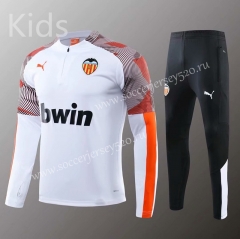 2019-2020 Valencia White Kids/Youth Soccer Tracksuit-418