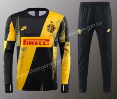 2019-2020 Inter Milan Yellow&Black Thailand Soccer Tracksuit-418