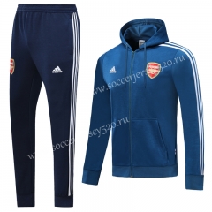 2019-2020 Arsenal Blue Thailand Soccer Jacket Uniform With Hat-LH