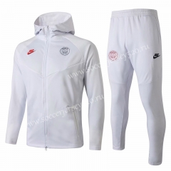2019-2020 Paris SG White Thailand Soccer Jacket Uniform With Hat-815