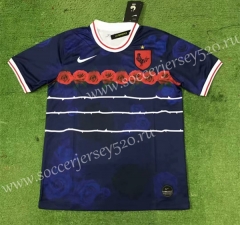 European Cup 2020 France Home Royal Blue (Rose Pattern) Thailand Soccer Jersey AAA-403