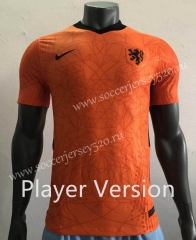 Player Version 2020 European Cup Netherlands Home Orange Thailand Soccer Jersey AAA