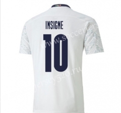 2020 European Cup Italy Away White  #10  INSIGNE  Thailand Soccer Jersey AAA