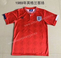Retro Version 1989 England Away Red Thailand Soccer Jersey AAA-709
