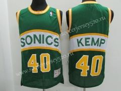 Retro Version Seattle Supersonics Kemp Green #40 NBA Jersey