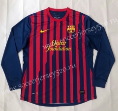 Retro Version 2011-2012 Barcelona Home Red&Blue LS Thailand Soccer Jersey AAA-SL