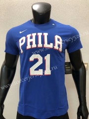 Philadelphia 76ers NBA Blue #21 Cotton T Jersey