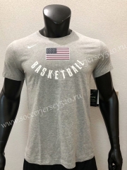 USA NBA Gray Cotton T Jersey