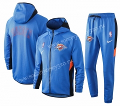 2020-2021 Oklahoma City Thunder Camouflage Blue Jacket Uniform With Hat-815