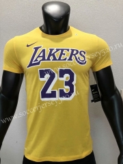 Los Angeles Lakers NBA Yellow #23 Cotton T Jersey